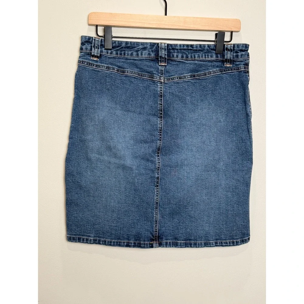 VTG Old Navy 10 Denim Jean Cargo Mini Skirt Front Pocket Low‎ Rise Y2K 2000s